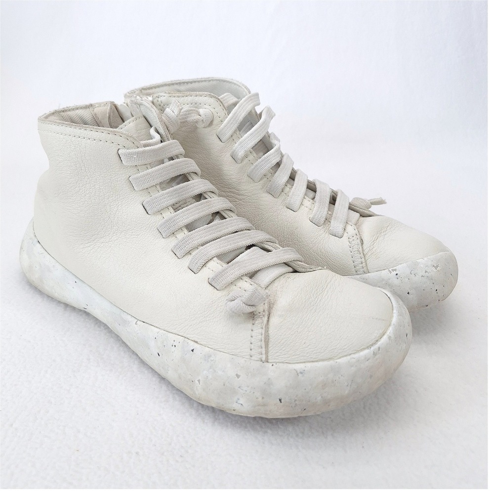 Camper Peu Cami High Top Sneakers Off White Leather Minimalist Gorpcore Size 39